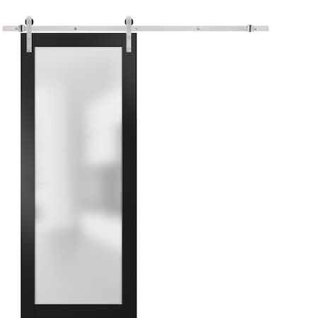 Sartodoors Double Barn Interior Door, 72" x 84", White PLANUM2102BD-S-BLK-3684